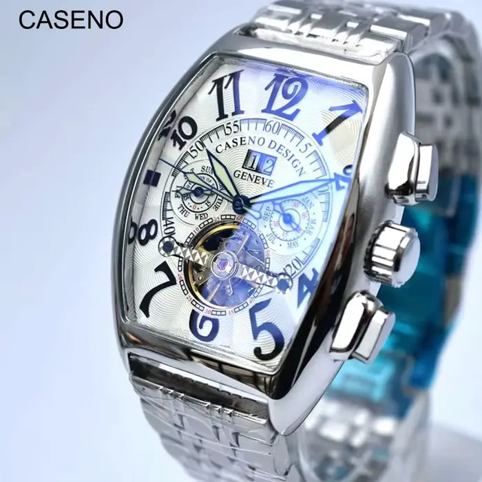Montres mécaniques Rigas automatiques squelette tourbillon acier inoxydable pour hommes occasions spéciales robuste élégante