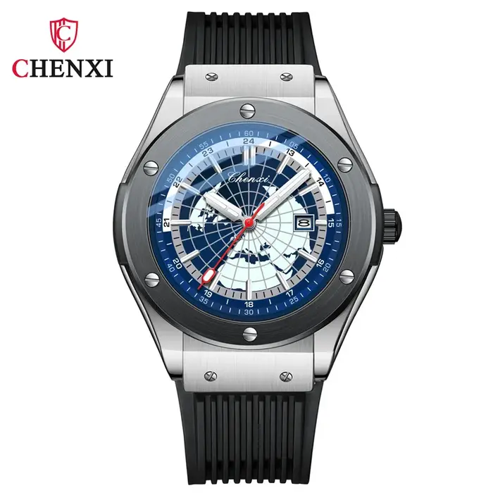 CHENXI 82442 décontracté luxe Sport montres pour hommes marque carte du monde militaire étanche montre-bracelet homme