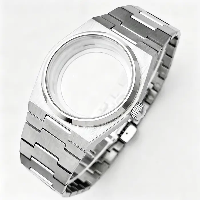PRX NH35 40mm boîtier de montre cannelé lunette lisse ajustement 28.5 et 31.8mm cadran pour Tissot NH35/36/38 mouvement automatique saphir Mod pièces