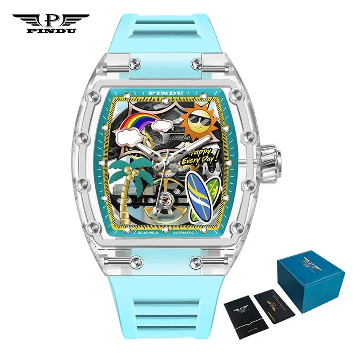 Montre PINDU Edition Limitée Stylish Bracelet Lumineux Résistant à l'Eau Pour Hommes Occasions Plage Vacances