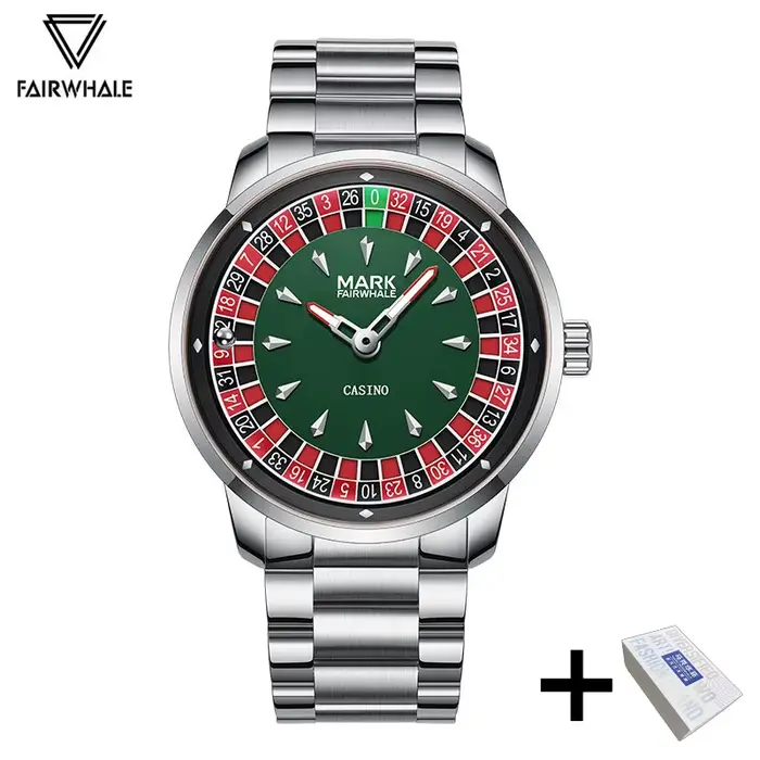 Montre originale Mark Fairwhale pour homme, montre-bracelet à quartz de luxe en acier rose, design d