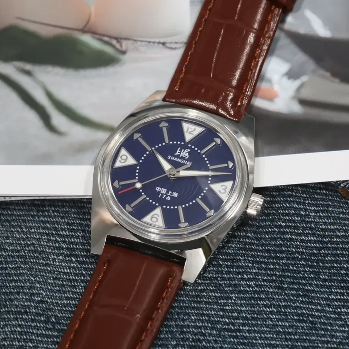 Montre mécanique pour homme 7120 36 mm à remontage manuel Shanghai Rétro Classique Simple Usage Quotidien Bureau Cadeau Anniversaire Fête