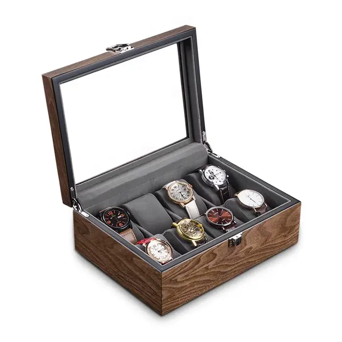 Boîte de rangement en bois de noyer pour montres de luxe élégante à offrir pour homme et femme pour collection et présentation montres occasions spéciales