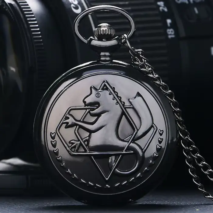 Haute qualité plein métal alchimiste argent montre pendentif hommes Quartz montres De poche japon Anime collier cadeau Reloj De Bolsillo