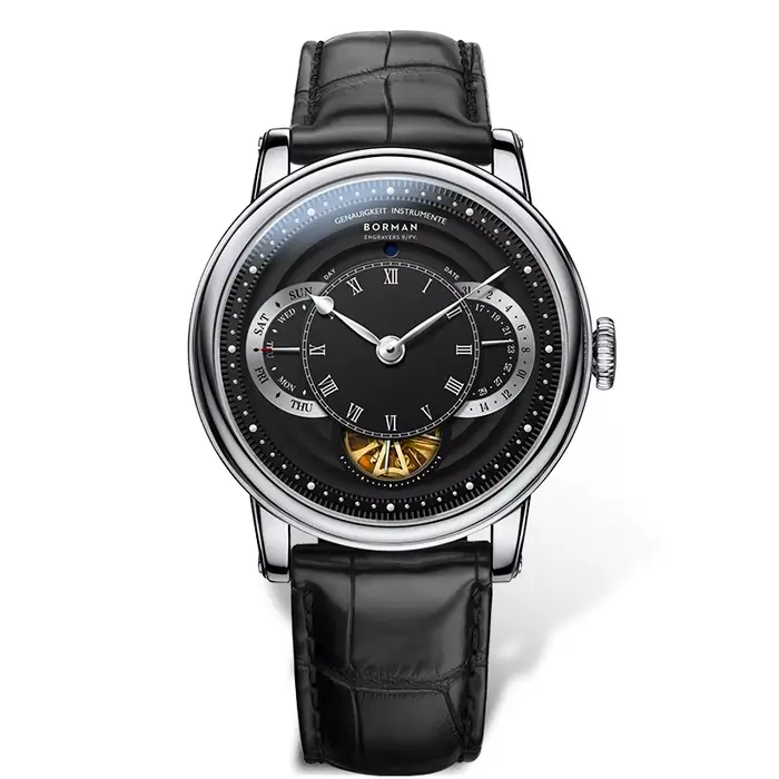 BORMAN Design luxe hommes montre-bracelet automatique cadran squelette bracelet en cuir véritable sa