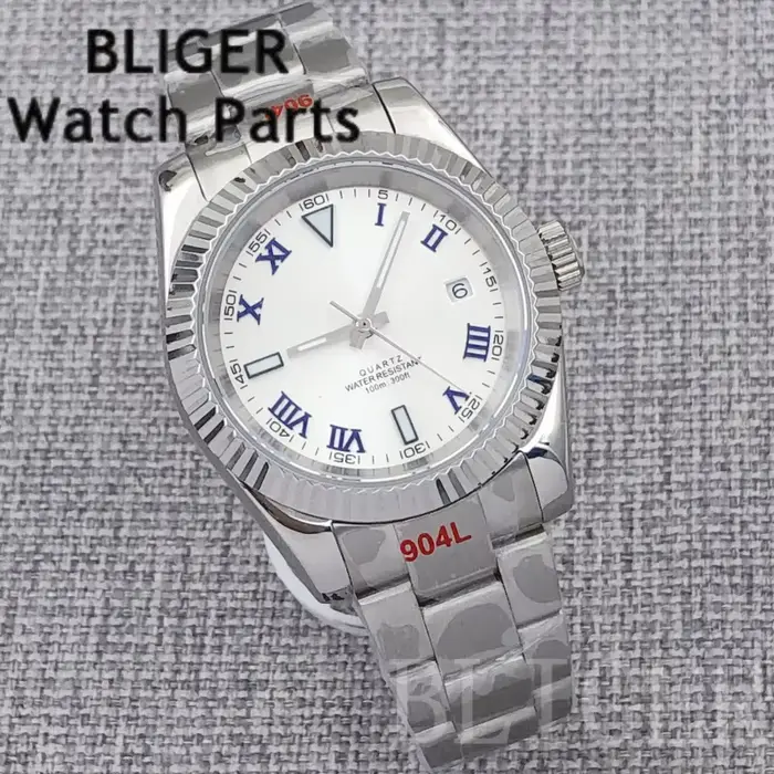 BLIGER 36mm 39mm hommes mode RONDA 515 montre-bracelet à Quartz en acier montre de plongée