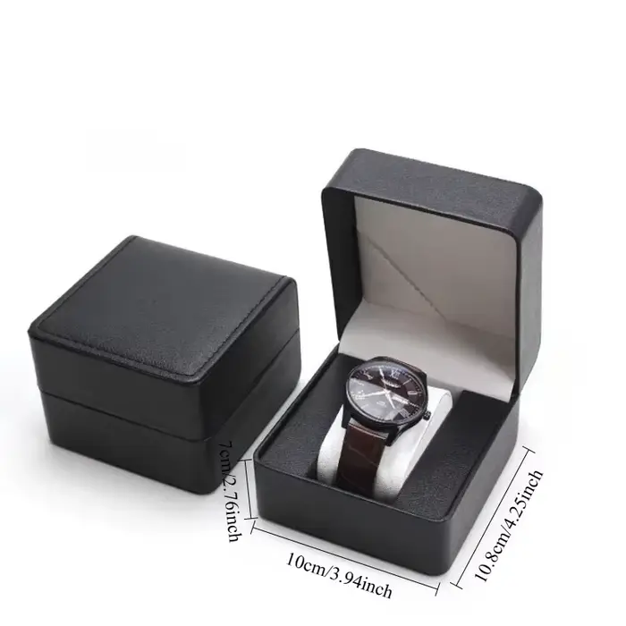 Boîte de rangement pour montres en simili cuir élégante pour protection et présentation à domicile ou en centre commercial pour homme et femme