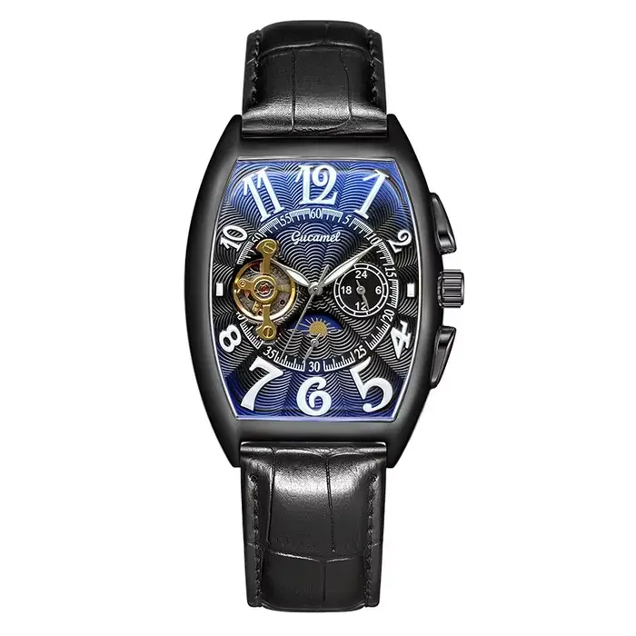 Montre homme UTHAI M14, montre mécanique automatique à tourbillon, design baril de vin, montre de lu