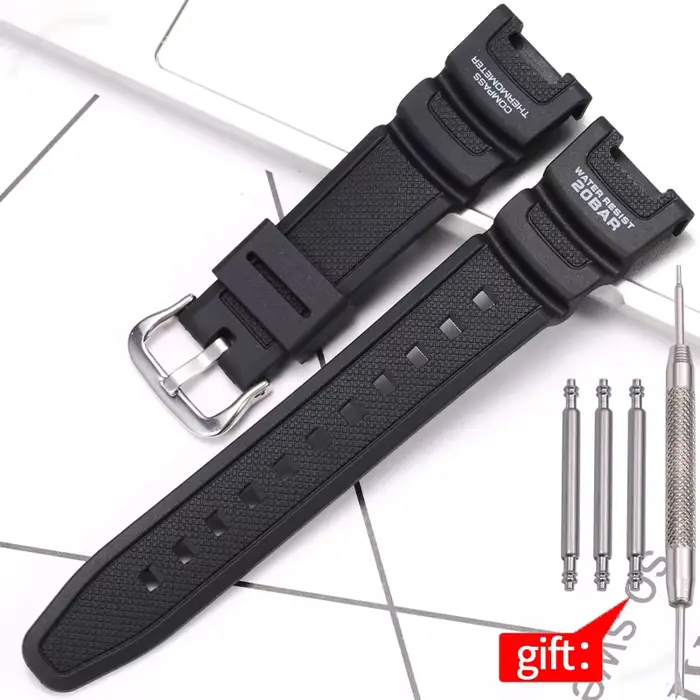 Bracelet de montre en résine pour Casio SGW-100-1V SGW-200 série Concave sport bracelet étanche pour