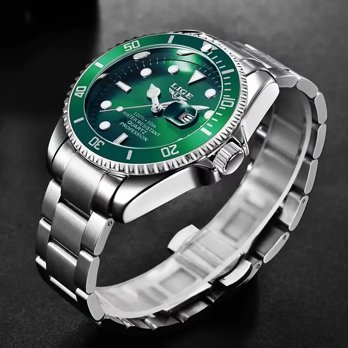 Montre de plongée de luxe de marque haut de gamme LIGE pour hommes