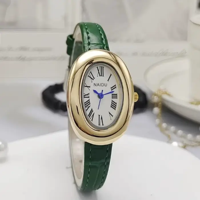Vintage ovale oeuf d'oie montre à Quartz mode luxe bracelet en cuir femmes montre-bracelet dames robe montres cadeau horloge Relojes