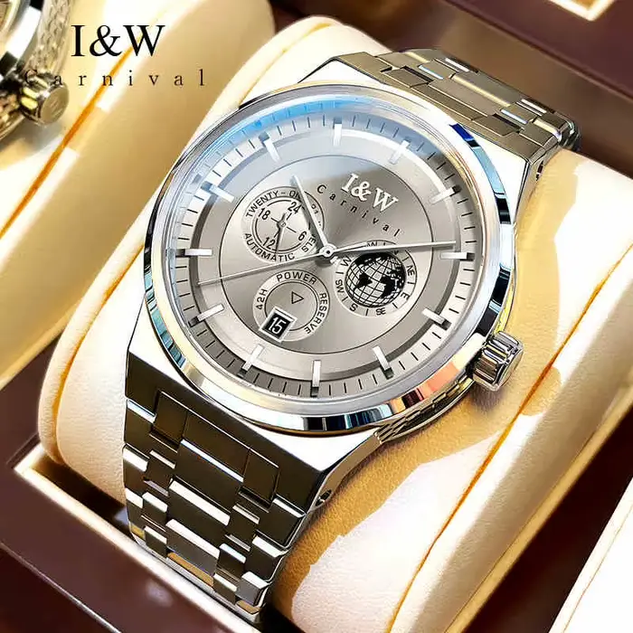 IW – montre en cuir pour hommes, marque de luxe, étanche, automatique, mécanique, miroir saphir, mou