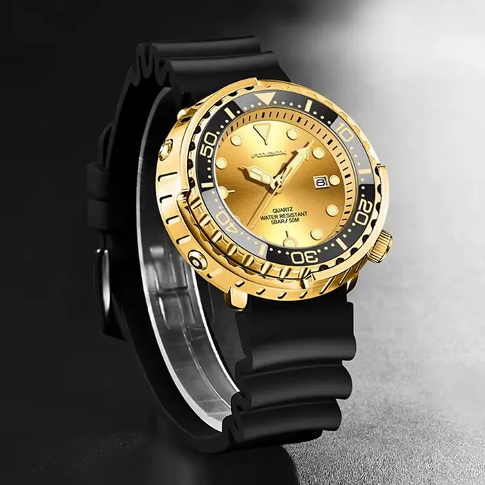 LIGE mode montre en or pour hommes haut de gamme de luxe 50M étanche