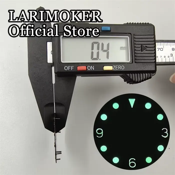 Cadran de montre LARIMOKER en acier inoxydable avec lueur verte pour hommes et femmes, compatible avec mouvements NH35 ETA2824 2836 MIYOTA8gem DG2813 PT5000