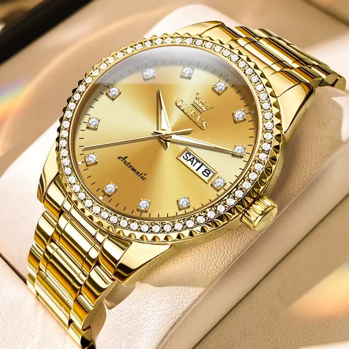 OLEVS hommes montres haut de gamme de luxe mode automatique mécanique Sport étanche en acier affaire