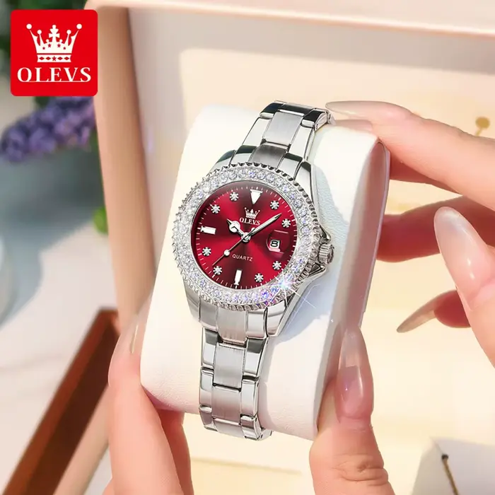 Montre femme en acier inoxydable élégante avec mouvement quartz et résistance à l'eau pour occasions spéciales