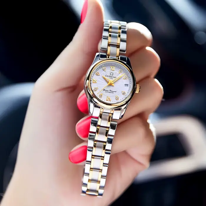 CARNIVAL marque de luxe montre mécanique pour femmes dames mode saphir mouvement automatique montres étanche Reloj Mujer