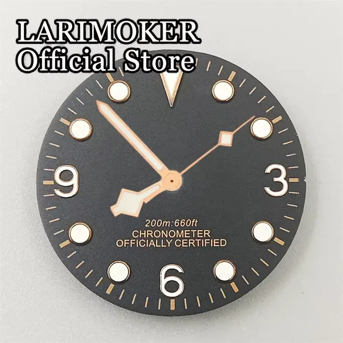 Cadran de montre LARIMOKER en acier inoxydable avec lueur verte pour hommes et femmes, compatible avec mouvements NH35 ETA2824 2836 MIYOTA8gem DG2813 PT5000