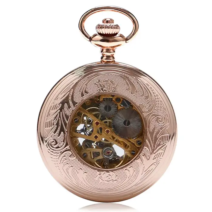 Montre à gousset — Montre de poche mécanique à breloques en or Rose