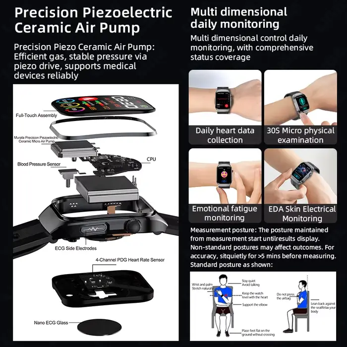 Nouvelle montre intelligente LIGE avec moniteur de fréquence cardiaque et surveillance de la santé pour adultes occasions spéciales sport activités quotidiennes