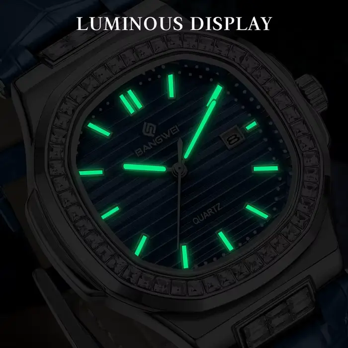 Montres Bangwei Luxe pour Hommes et Femmes Montres Bracelets à Quartz Lumineuses Étanches Occasions Spéciales