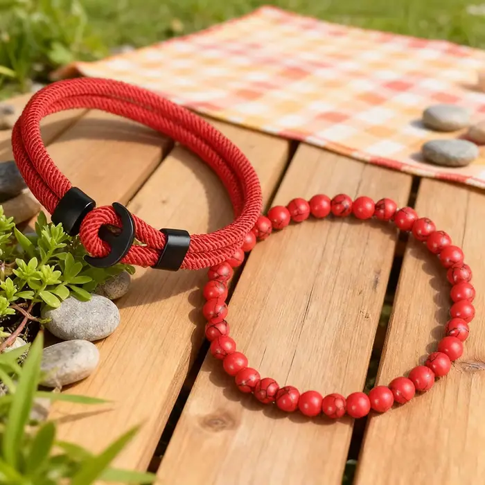 Ensemble de bracelets classiques en perles d'ancre pour hommes