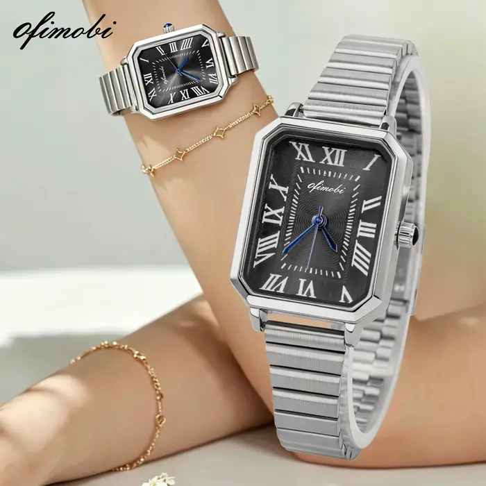 Montre à quartz rectangulaire élégante vintage pour femme
