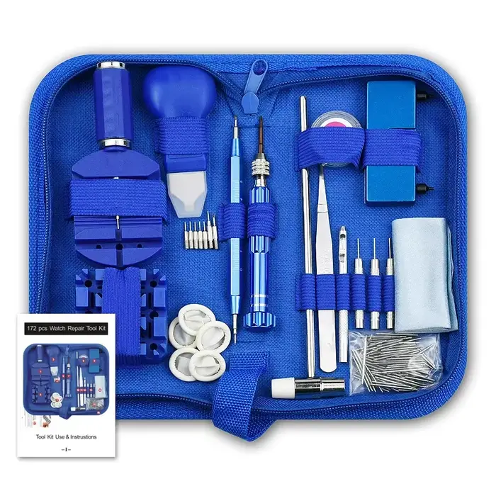 Kit d'outils de réparation de montres, ensemble de Station de réparation d'horloge 172 pièces, peut 