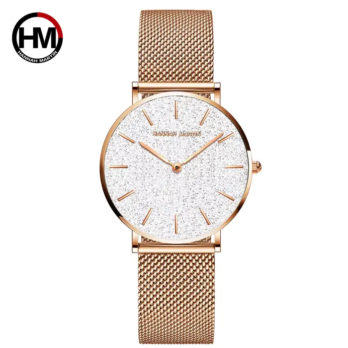 Hannah Martin montre pour femme de luxe avec mouvement à Quartz Original japonais bracelet en maille