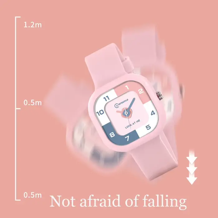 Montre carrée pour femmes et étudiants