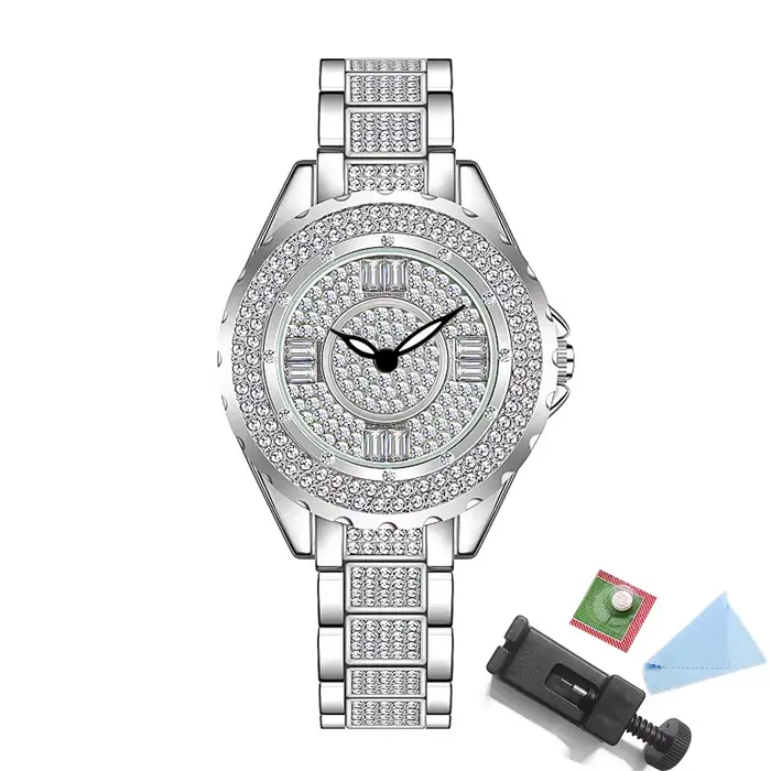 Ensemble de montres en diamant cristal pour femme, or rose, montre élégante originale avec bracelet,