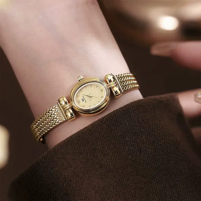Montre BS Bee Sister en alliage avec mouvement quartz pour femmes, résistante à l'eau, design élégant, idéale pour toutes les occasions, cadeau spécial