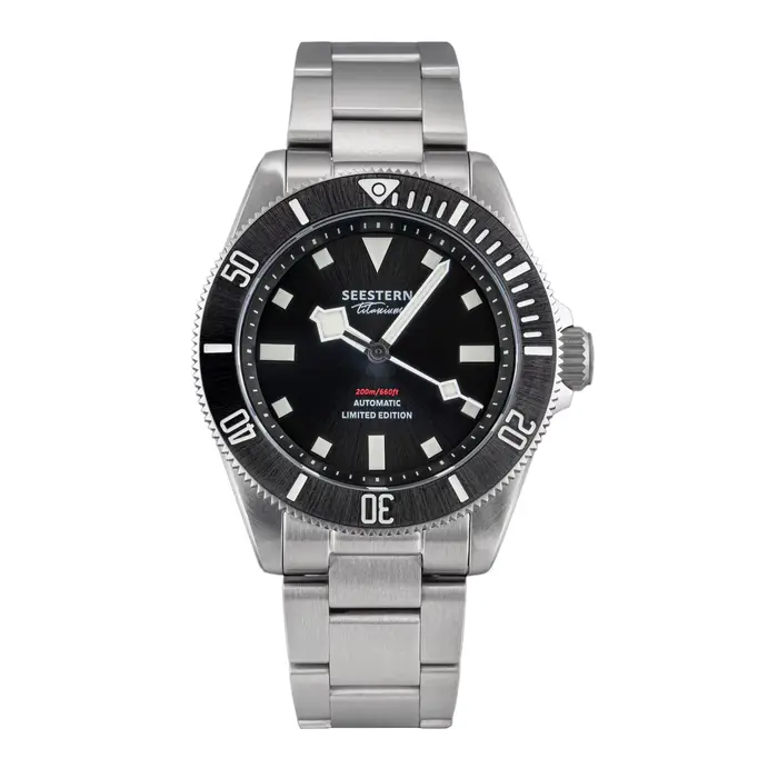 SEESTERN-Montre de Plongée Mécanique existent pour Homme, Montre-Bracelet en Titane, Mouvement ST213