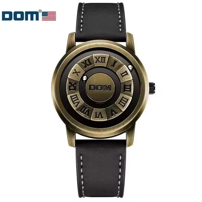 DOM 1345 montre pour hommes classique Quartz mode personnalisé créatif boule magnétique cadran rotat