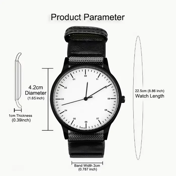 Montre à quartz dans le sens antihoraire