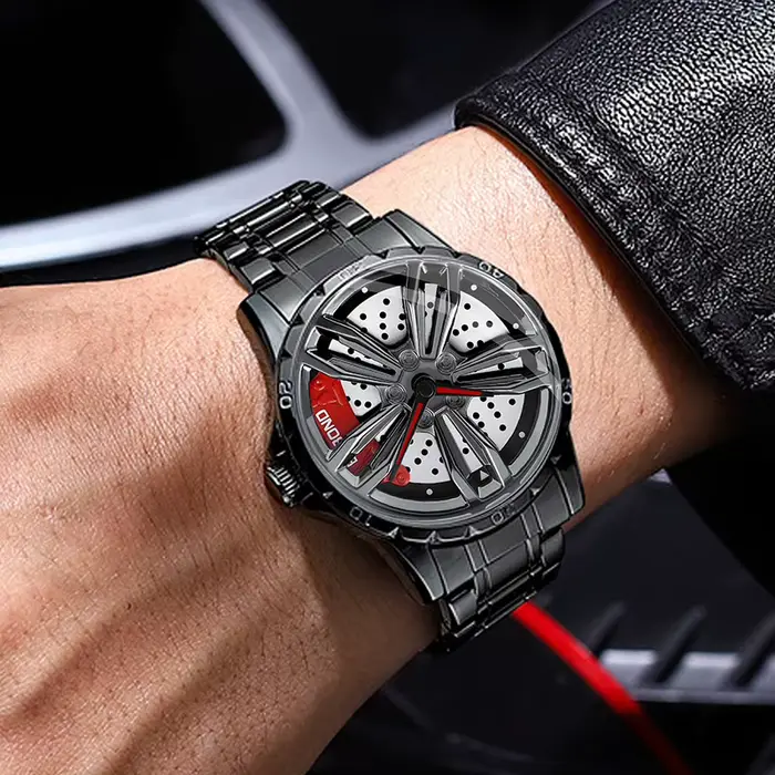 Montre mécanique creuse en acier inoxydable pour homme