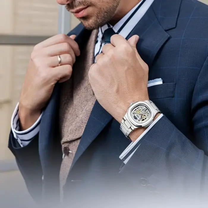 MARK FAIRWHALE montres mécaniques pour homme Phase de lune Tourbillon acier inoxydable étanche mouvement automatique montre de luxe pour hommes