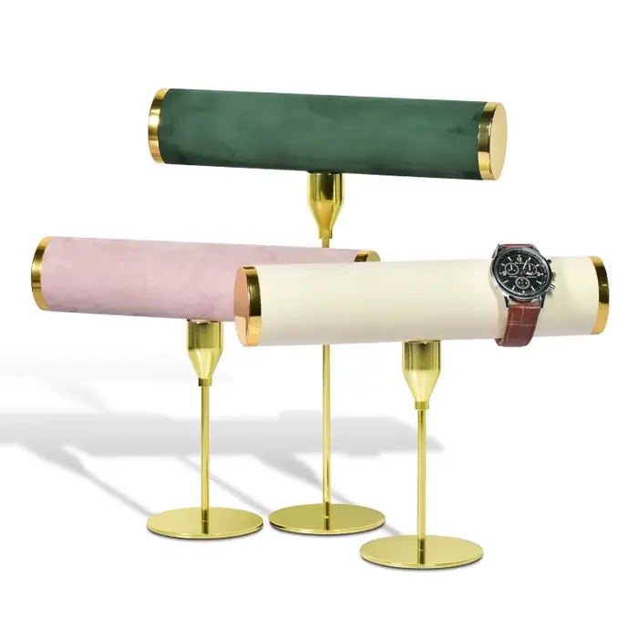 Organisateur de montres en velours avec design moderne et couleurs vives pour rangement et présentation de montres à la maison ou en boutique