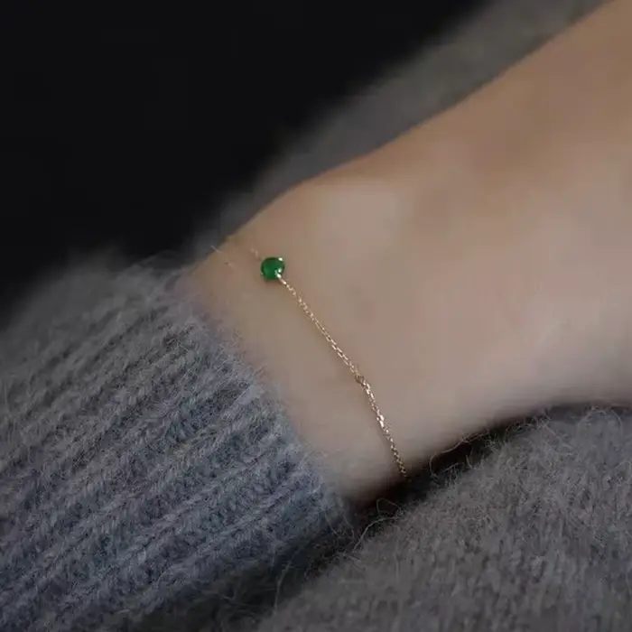 Bracelet en zircon émeraude couleur or
