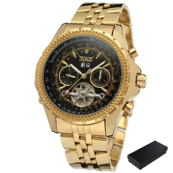 Montre automatique de sport militaire bleue pour hommes, cadran multifonction, Tourbillon squelette,