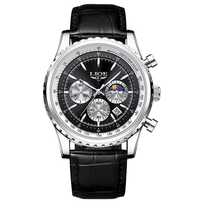 Montre Homme LIGE 2026 – Nouvelle Collection de Luxe, Étanche, Lumineuse, Chronographe Sport, Affich