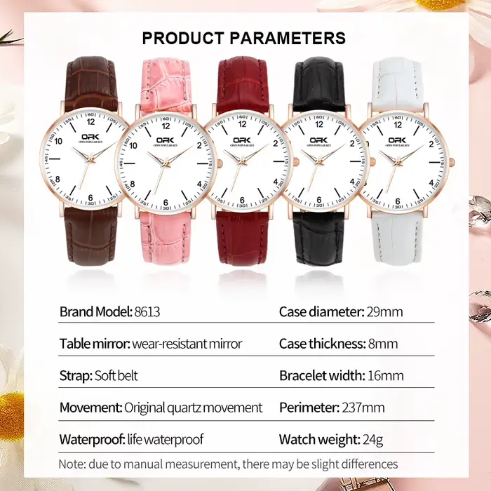 OPK 8613 montre pour femme Original élégant Simple marque montre-bracelet à Quartz étanche lumineux bracelet en cuir