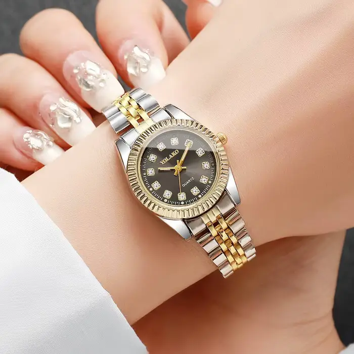 Montres d'affaires de luxe en strass pour hommes et femmes