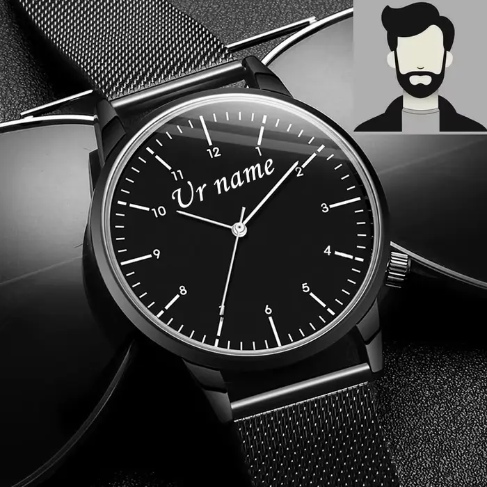 Personnalisé graver gratuitement avec votre nom Logo hommes dame montre-bracelet résistant à l'eau 3