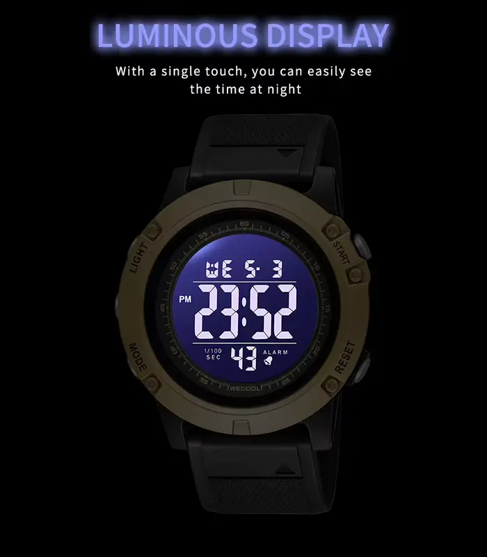 WECOOL W-601 Montre de sport analogique numérique à double affichage pour hommes - Étanche 50M