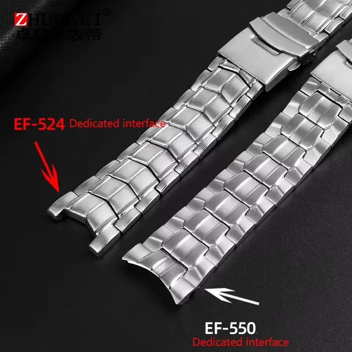 550 EF-524 Solide En Acier Inoxydable Bracelet De Montre Pour mol EDIFICE Série