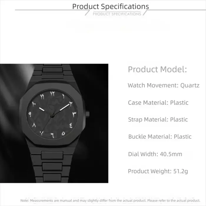 Montre à cadran arabe étanche