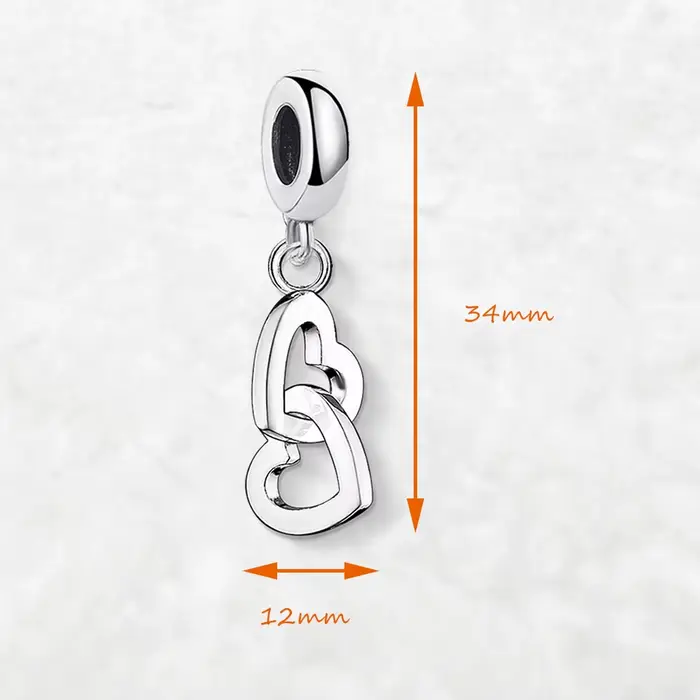 Pendentif deux cœurs entrelacés
