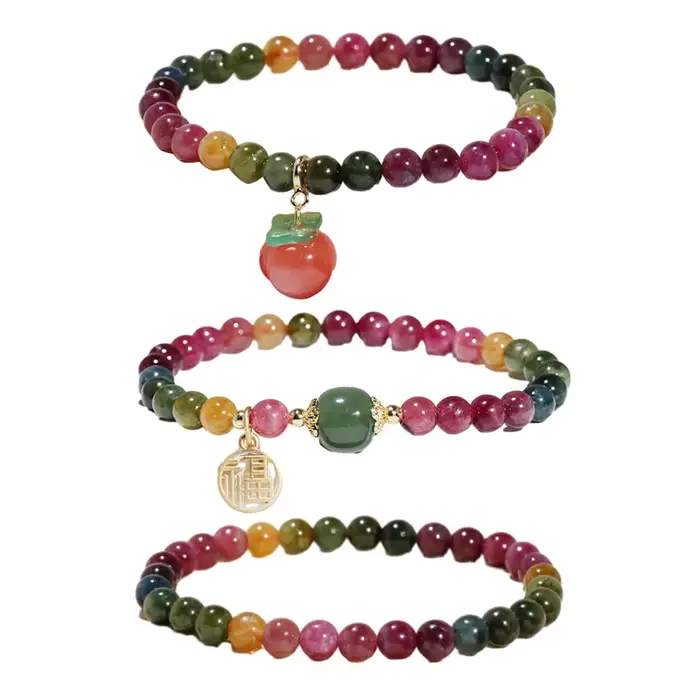 Bracelets perlés en pierre de cristal naturel pour femme