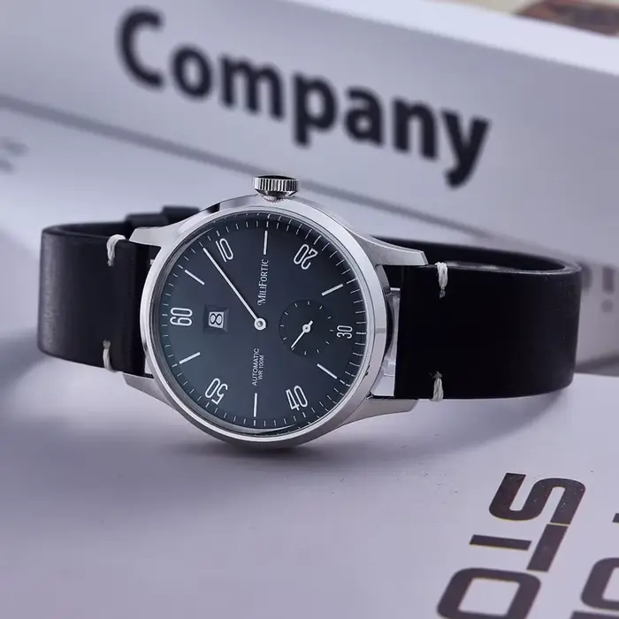 Milifortic 38MM minimaliste sauter heure montre automatique homme R088 saphir cristal 10ATM Vintage en acier inoxydable montres mécaniques